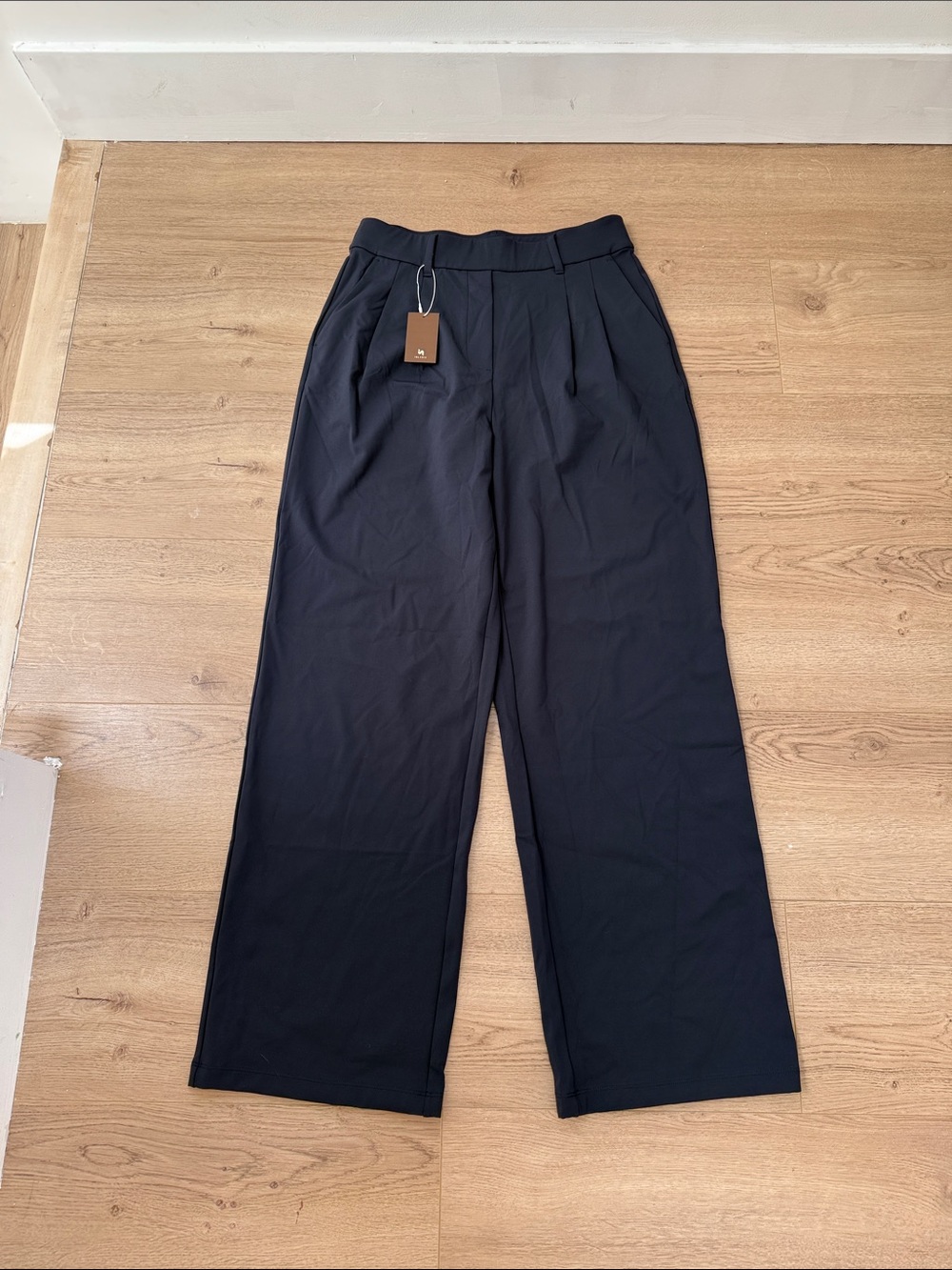 Navy Wide-Leg Women's Trousers